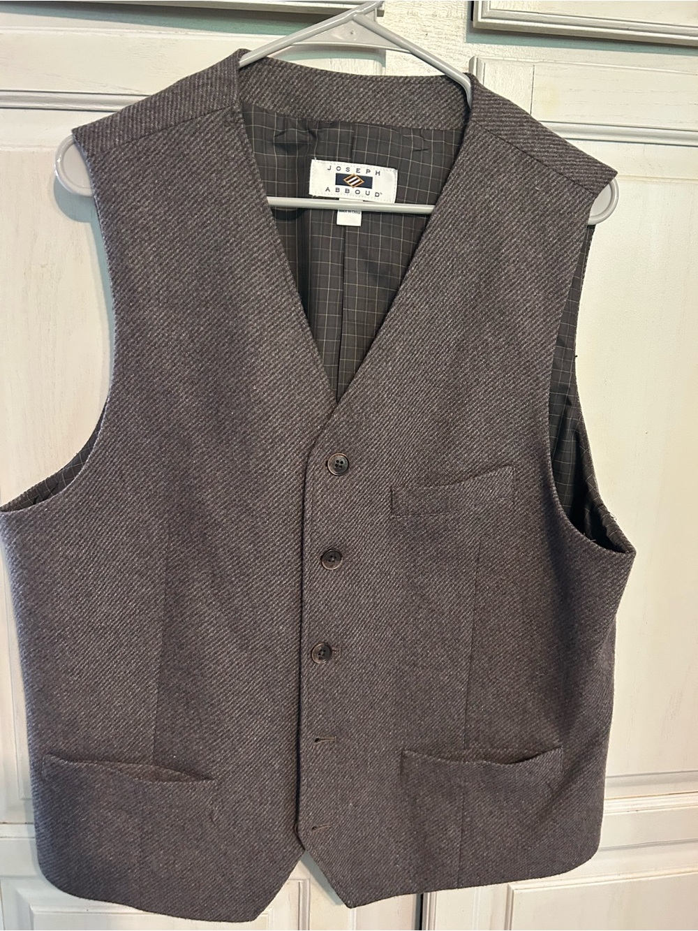 Joseph Abboud Men’s Brown Wool Blend Vest XL